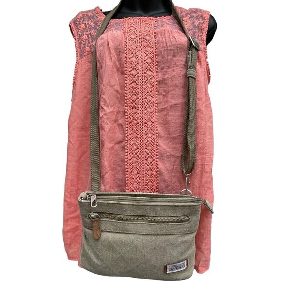 Travelon Anti-theft Heritage Crossbody Bag Sage Women’s  S Canvas Traveling GORP - Picture 2 of 12